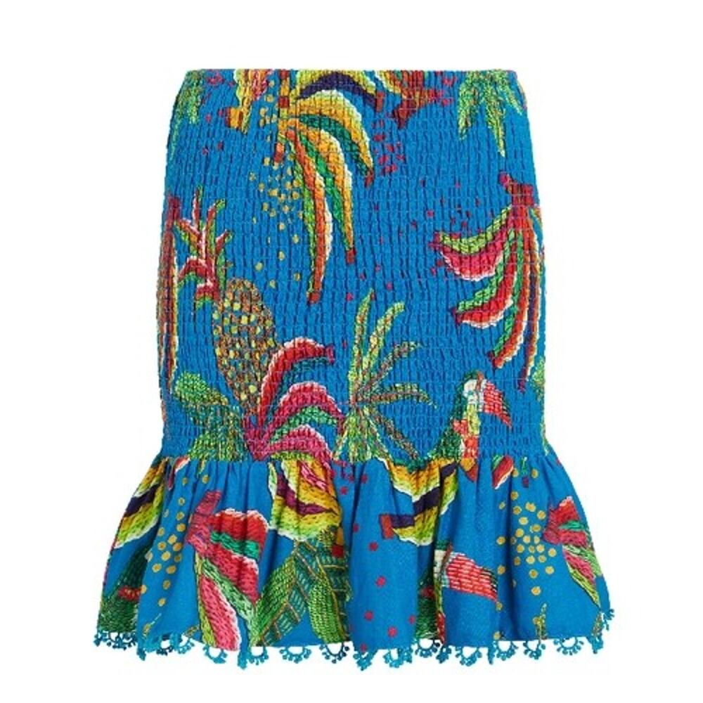 Farm Rio Blue Banana Mini Skirt - S
